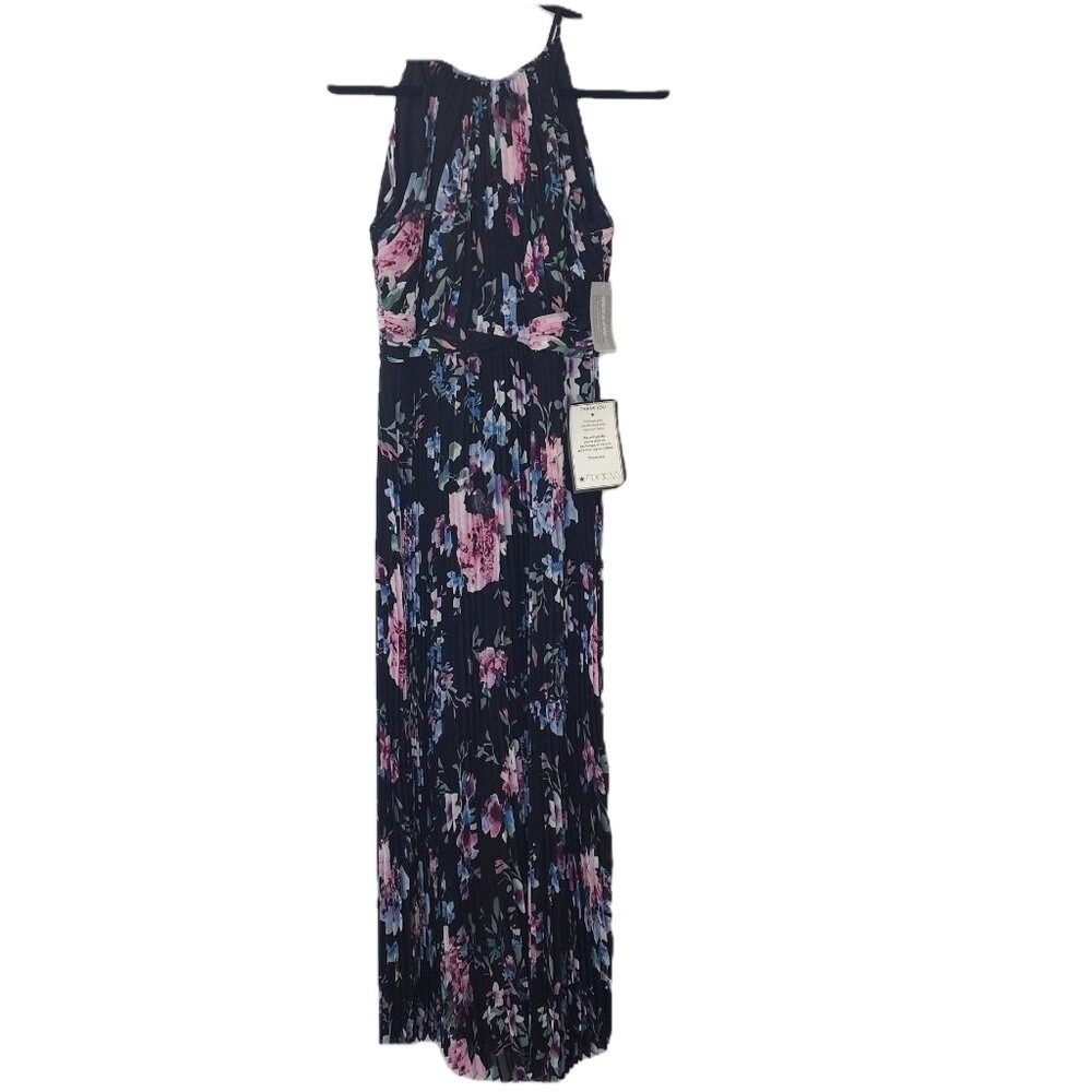 Alex & Eve by Alex Evenings Floral Halter Maxi Dress Size 10 NWT